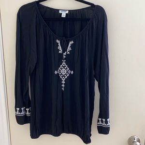 Black and White Blouse